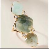 Anthropologie Jewelry | Anthropologie Trina Ring Size 6 | Color: Gold/Green | Size: Various