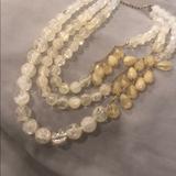 Anthropologie Jewelry | 3 Strand Statement Necklace. Adjustable. | Color: Cream/White | Size: Os