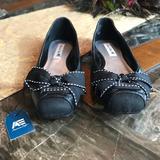 American Eagle Outfitters Shoes | American Eagle Flats, With Bow, Black And White 6. | Color: Black/White | Size: 6