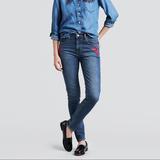 Levi's Jeans | 721 High Rise Skinny Medium Wash Embroidered Jeans | Color: Blue/Black | Size: 29