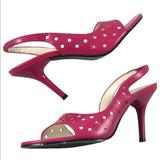 Nine West Shoes | 7 Nine West Dark Pink Leather Cut Out Heel | Color: Pink | Size: 7