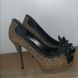 Jessica Simpson Shoes | 4 Inch Stiletto With Stud And Ribbon Accent | Color: Blue/Green | Size: 7.5