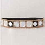 Anthropologie Other | Anthropologie Mirrored Belt | Color: Black/Silver | Size: Small