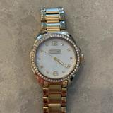Coach Jewelry | Coach Gold Tone Boyfriend Watch Pave | Color: Gold | Size: Os