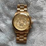 Michael Kors Other | Runway Oversized Gold-Tone Stainless Steel Watch | Color: Gold | Size: Os
