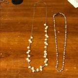 J. Crew Jewelry | 2 J Crew Long Necklaces | Color: Cream/Gray | Size: Os