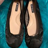 American Eagle Outfitters Shoes | American Eagle Euc Black Silky Ballerina Flats! | Color: Black | Size: 7