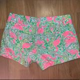 Lilly Pulitzer Shorts | Beautiful Bright Flamingo Lily Pulitzer Shorts | Color: Green/Pink | Size: 00