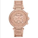 Michael Kors Jewelry | Michael Kors Women's Chronograph Rose Gold Watch | Color: Gold | Size: Os