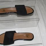 American Eagle Outfitters Shoes | American Eagle Black Slip-On Flats Sandals Size 9 | Color: Black | Size: 9