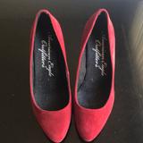 American Eagle Outfitters Shoes | American Eagle Outfitters Red Suede Heels | Color: Red | Size: 11