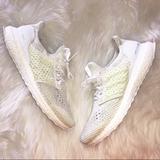 Adidas Shoes | Adidas Ultraboost White And Neon Yellow Sneakers | Color: White/Yellow | Size: 8