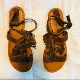 American Eagle Outfitters Shoes | American Eagle Outfitters Tan Tassel Sandals | Color: Brown/Tan | Size: 9