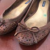 American Eagle Outfitters Shoes | American Eagle Leather Cutout Eyelet Flats | Color: Brown | Size: 8