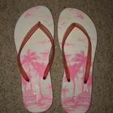 American Eagle Outfitters Shoes | Ae Flip Flops | Color: Pink/White | Size: 7