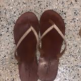 American Eagle Outfitters Shoes | American Eagle Flip Flops | Color: Brown/White | Size: 10