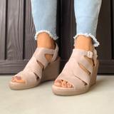 Giani Bernini Shoes | Ash Grey Peep Toe Platform Wedge Sandal | Color: Cream | Size: Various