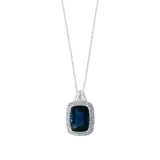 Effy® 3/4 Ct. T.w. Diamond And 11.70 Ct. T.w. London Blue Topaz Pendant In 14K White Gold, 16 In
