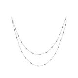 Belk 2 Row Shot Bead Station Chain Necklace, Silver, 36 In