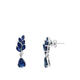 Effy® 0.05 Ct. T.w. Diamond And 4.09 Ct. T.w. Natural Sapphire Earrings In 14K White Gold