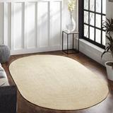 Brown/White Area Rug - Highland Dunes Ulmer Abstract Braided Cream Indoor/Outdoor Area Rug Polyester/Polypropylene in Brown/White | Wayfair
