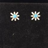 Anthropologie Jewelry | Anthro Shine Stud Earrings Nwot | Color: Blue/White | Size: Os