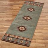Southwest Diamond Rug Runner, 2'6" x 8', Sage