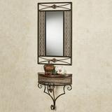 Charleston Wall Mirror and Shelf Bronze Set of Two, Set of Two, Bronze