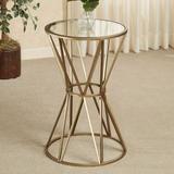 Presley Round Accent Table Gold , Gold