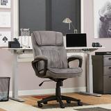 Serta at Home Serta Hannah Microfiber Office Chair w/ Soft Fabric Headrest Pillow & Lumbar Support Upholstered in Gray/Black | Wayfair 47402