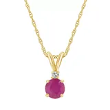 "14k Gold Ruby & Diamond Accent Pendant Necklace, Women's, Size: 18"", Red"