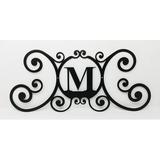 Village Wrought Iron Letter M 1-Line Wall Address Plaque Metal in Black, Size 11.0 H x 24.0 W x 0.05 D in | Wayfair HP-OD-M