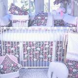 Zoomie Kids Alaniz 3 Piece Crib Bedding Set Cotton Blend in Black/Pink | Wayfair 21ACP-3P