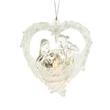 The Holiday Aisle® Heart Nativity w/ LED Hanging Figurine Ornament Plastic, Size 4.5 H x 4.0 W x 2.0 D in | Wayfair