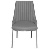 Orren Ellis Groveland Side Chair Faux Leather/Upholstered in Gray, Size 35.0 H x 20.0 W x 17.0 D in | Wayfair 05-205LGr