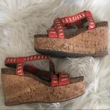 Anthropologie Shoes | Anthropologie Pilcro And The Letterpress Wedge | Color: Red/Tan | Size: 7.5