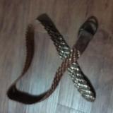 American Eagle Outfitters Accessories | Braided Gold And Brown Leather Belt | Color: Brown/Gold | Size: Small