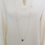 Anthropologie Jewelry | Lydell Nyc Necklace | Color: Blue/Silver | Size: 42