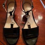 Coach Shoes | Coach Patent Leather Heeled Sandal | Color: Black/Silver | Size: 10