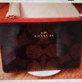 Coach Bags | Coach Logo Mini Skinny Id Keyring Case | Color: Brown/Red | Size: Os