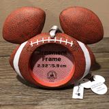 Disney Holiday | Disney Football Mickey Mouse Ears Photo Ornament | Color: Brown/Cream | Size: Os