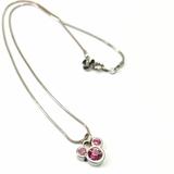 Disney Jewelry | Minnie Mouse Disney Necklace, Pink And Silver Tone | Color: Pink/Silver | Size: Os
