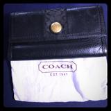 Coach Bags | Black Coach Trifold Wallet | Color: Black | Size: Os