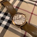 Burberry Accessories | Burberry Leather Strap Gold Tone Dial Watch Bu9153 | Color: Brown/Gold | Size: Os