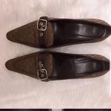Coach Shoes | Coach Jaynea Signature Brown 3 Inch Heels | Color: Brown/Silver | Size: 8.5