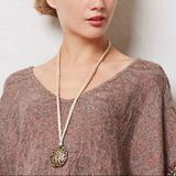 Anthropologie Jewelry | Brand New Anthropologie Montvue Pendant Necklace | Color: Gold/Tan | Size: Os
