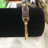 Coach Jewelry | Coach 18k Gold Plated Purple Swarovski Bangle | Color: Gold/Purple | Size: Approximately 7 12