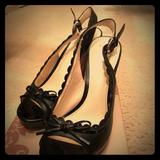 Coach Shoes | Coach Platform Black Sling Back Peep Toe Heels | Color: Black | Size: 6