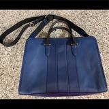 Coach Bags | Coach Blue Leather Briefcase | Color: Blue | Size: Os
