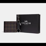 Coach Bags | Coach Wallet Id Keychain Gift Box Set Nwt$225 Nice | Color: Brown | Size: Os